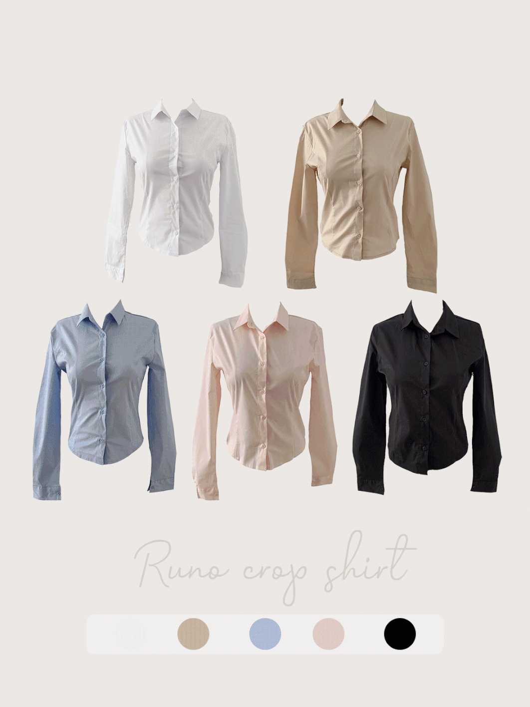 루노 라인 크롭 셔츠 (5color)